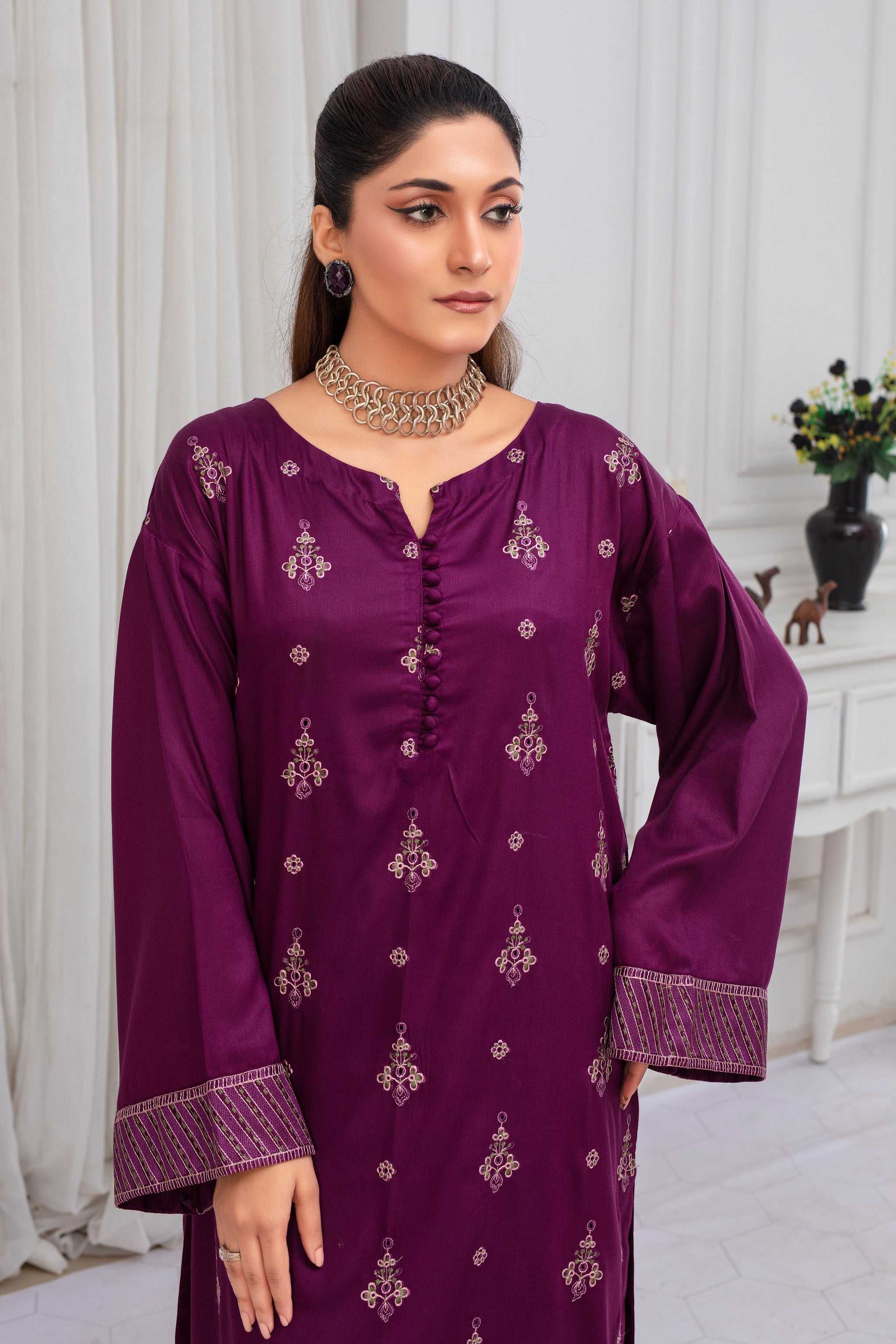 2 Piece Ready To Wear Plum Cotail Suit Secondary image