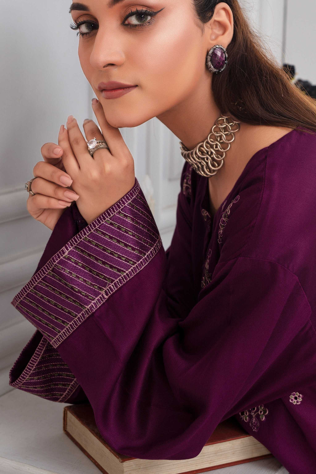 2 Piece Ready To Wear Plum Cotail Suit - ZN-06 - ZAINOOR