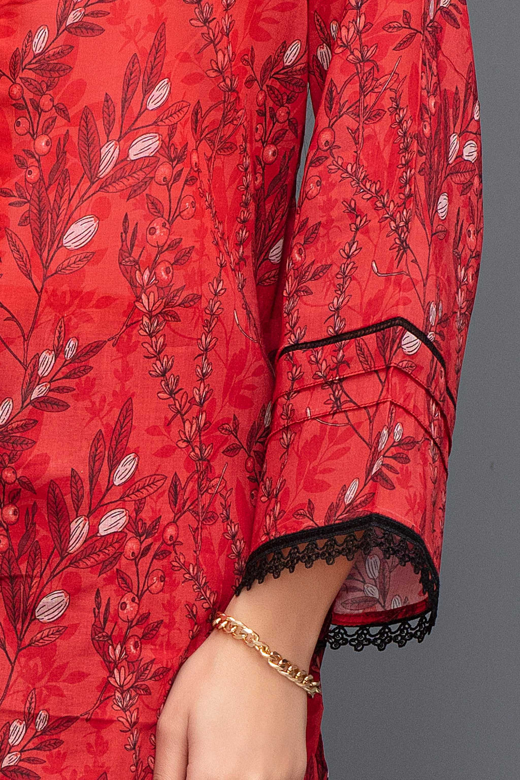 2 Piece Ready To Wear Red Lawn Suit - ZN-21 - ZAINOOR