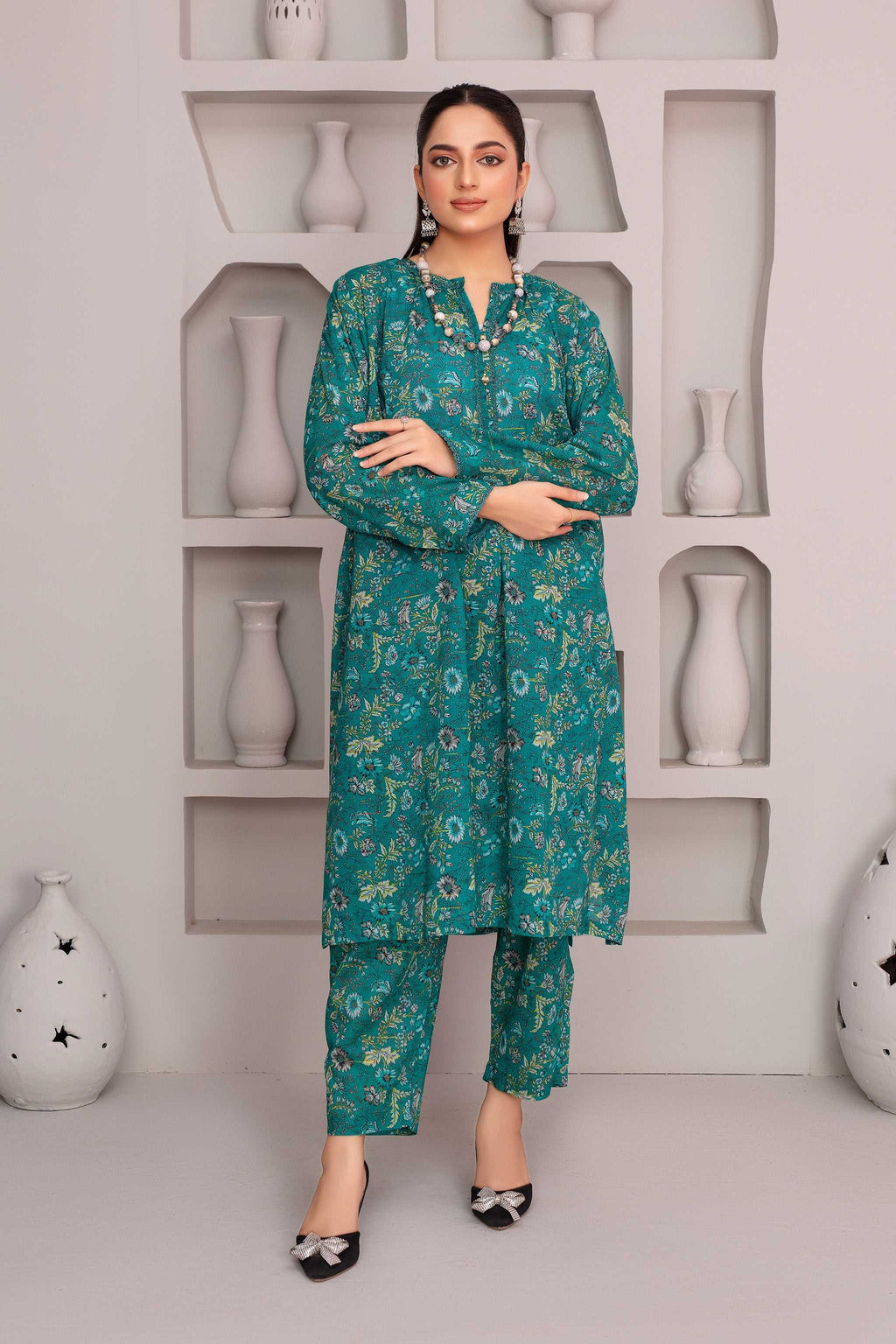 2 Piece Ready To Wear Teal Lawn Suit - ZN-25 - ZAINOOR