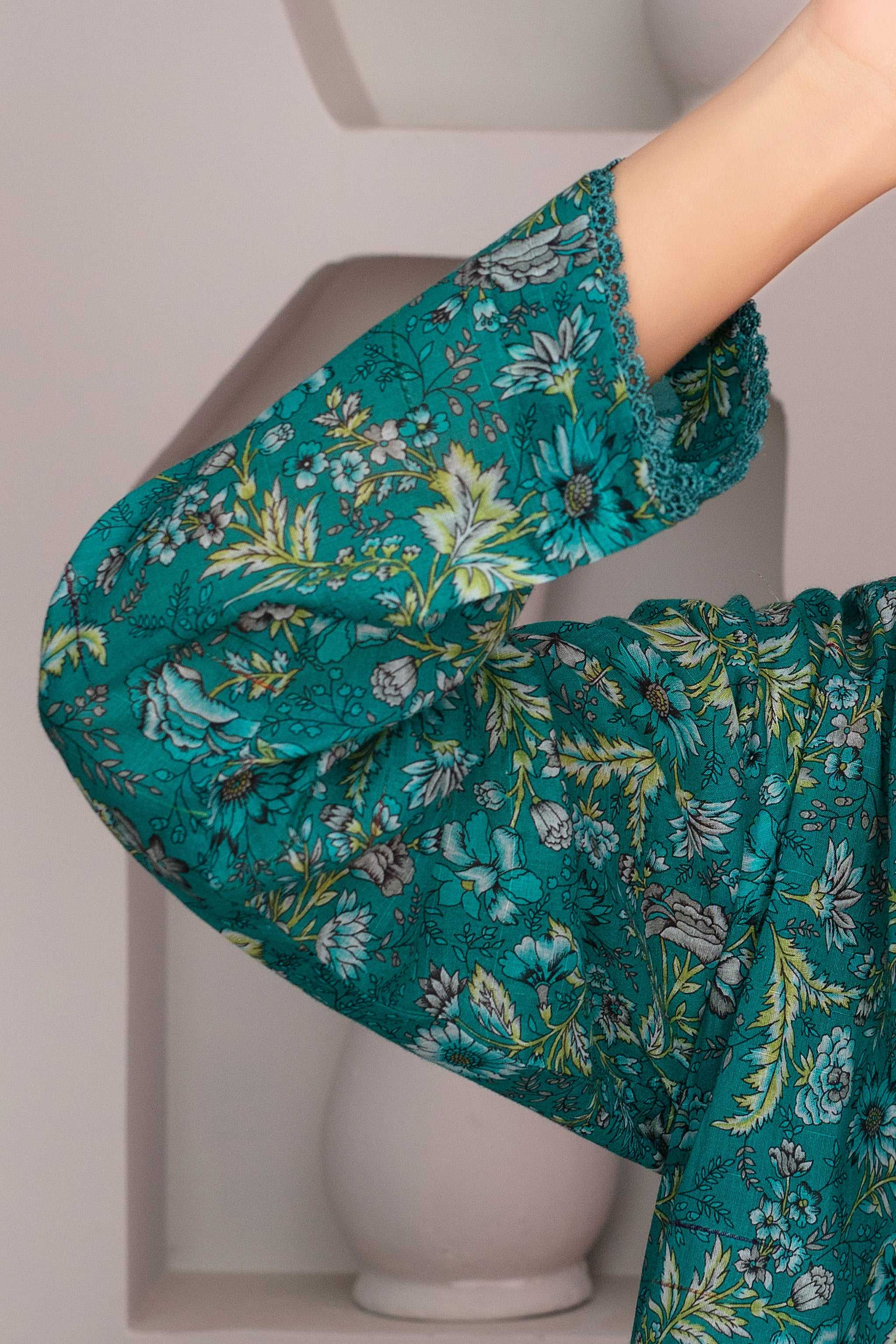 2 Piece Ready To Wear Teal Lawn Suit - ZN-25 - ZAINOOR