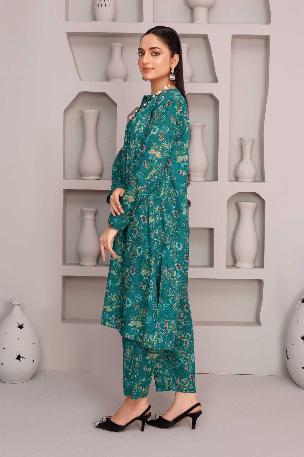 2 Piece Ready To Wear Teal Lawn Suit - ZN-25 - ZAINOOR