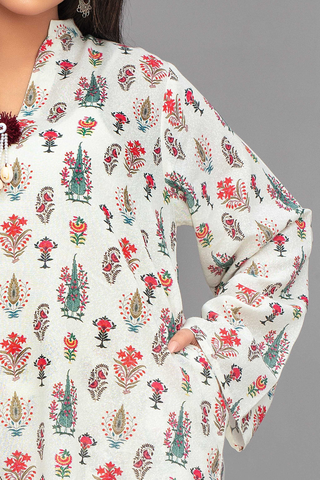 2 Piece Ready To Wear White Karandi Suit - ZN-59 - ZAINOOR