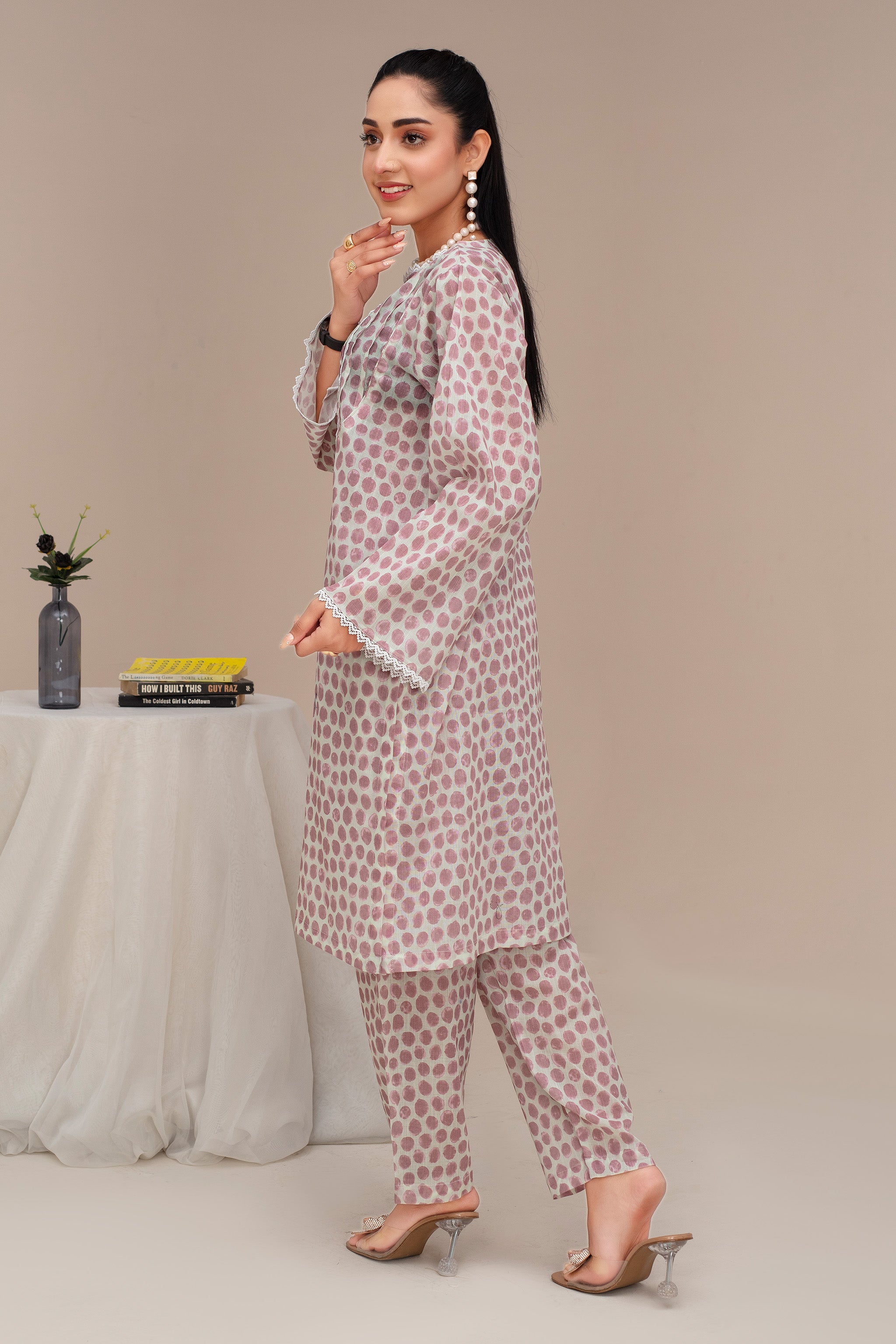 2 Piece Ready To Wear White Seersucker Suit - ZN-45 - ZAINOOR