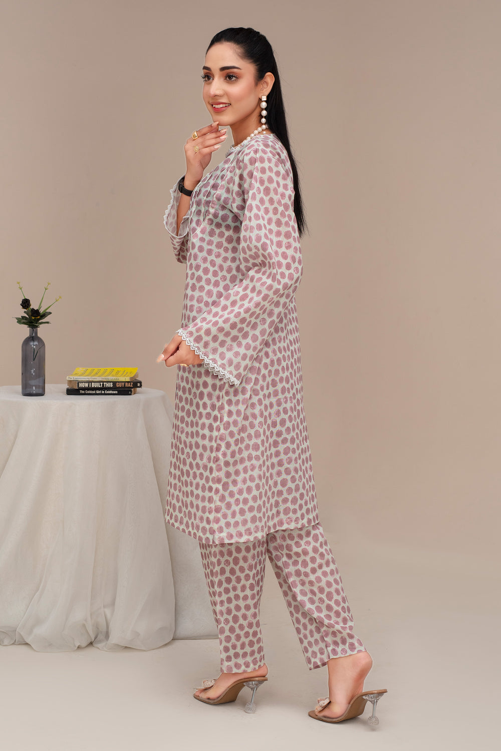 2 Piece Ready To Wear White Seersucker Suit - ZN-45 - ZAINOOR