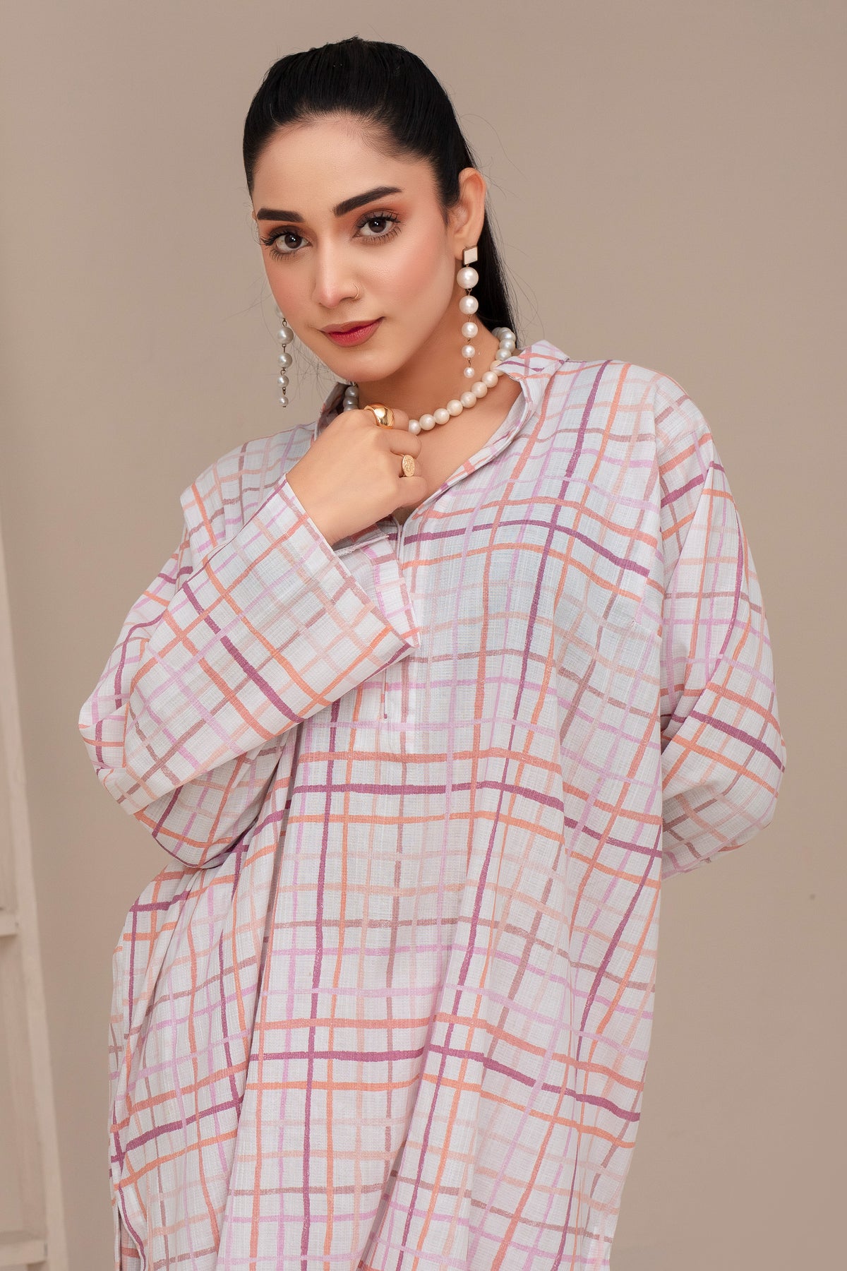 2 Piece Ready To Wear White Seersucker Suit - ZN-49 - ZAINOOR