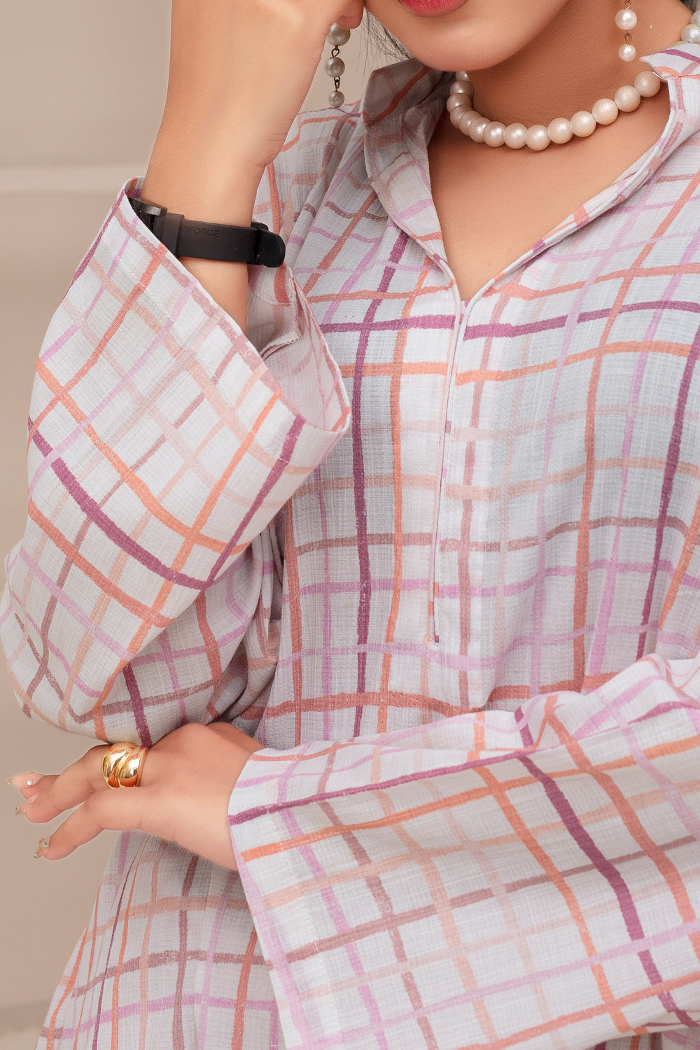 2 Piece Ready To Wear White Seersucker Suit - ZN-49 - ZAINOOR