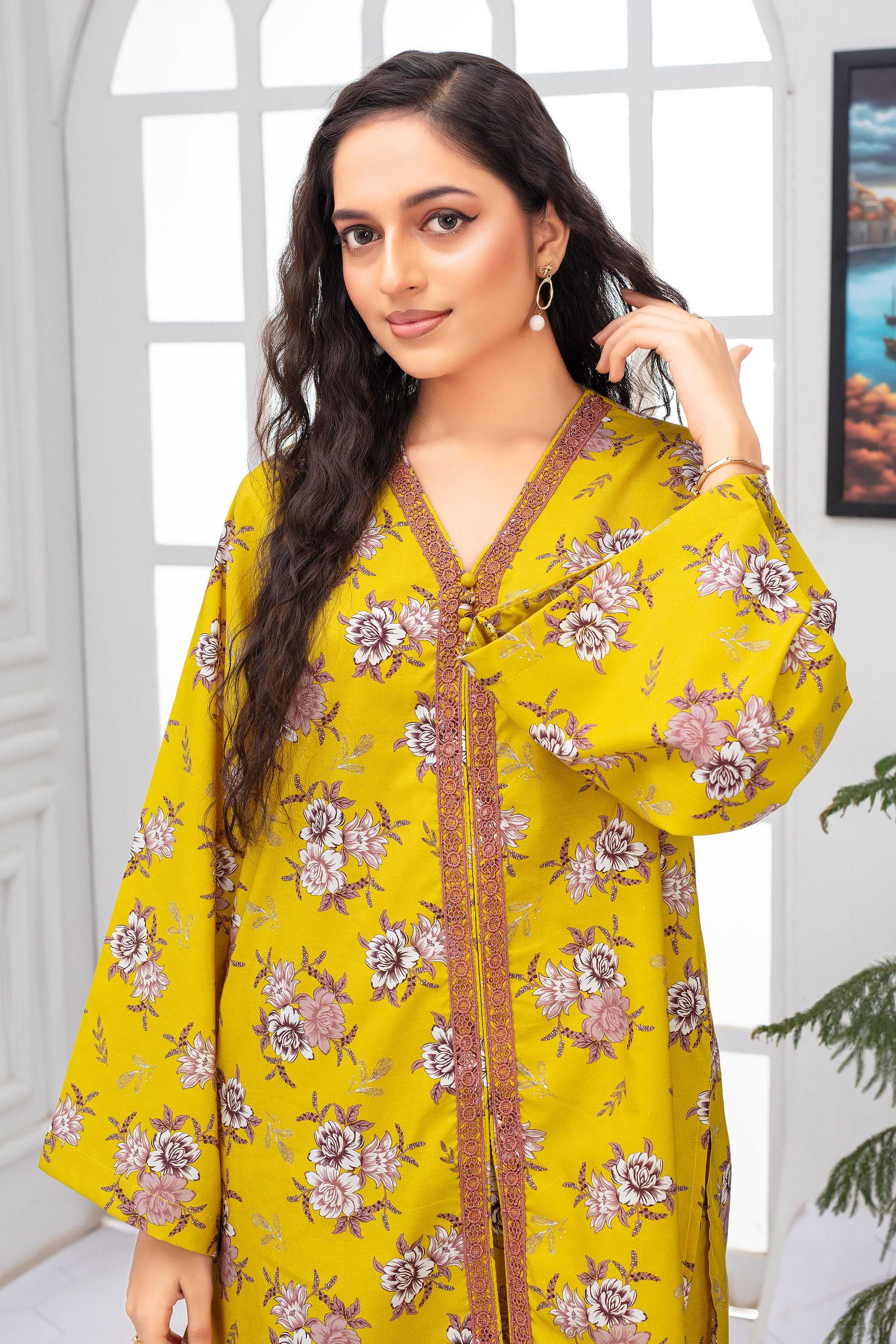 2 Piece Ready To Wear Yellow Viscose Suit - ZN-101 - ZAINOOR