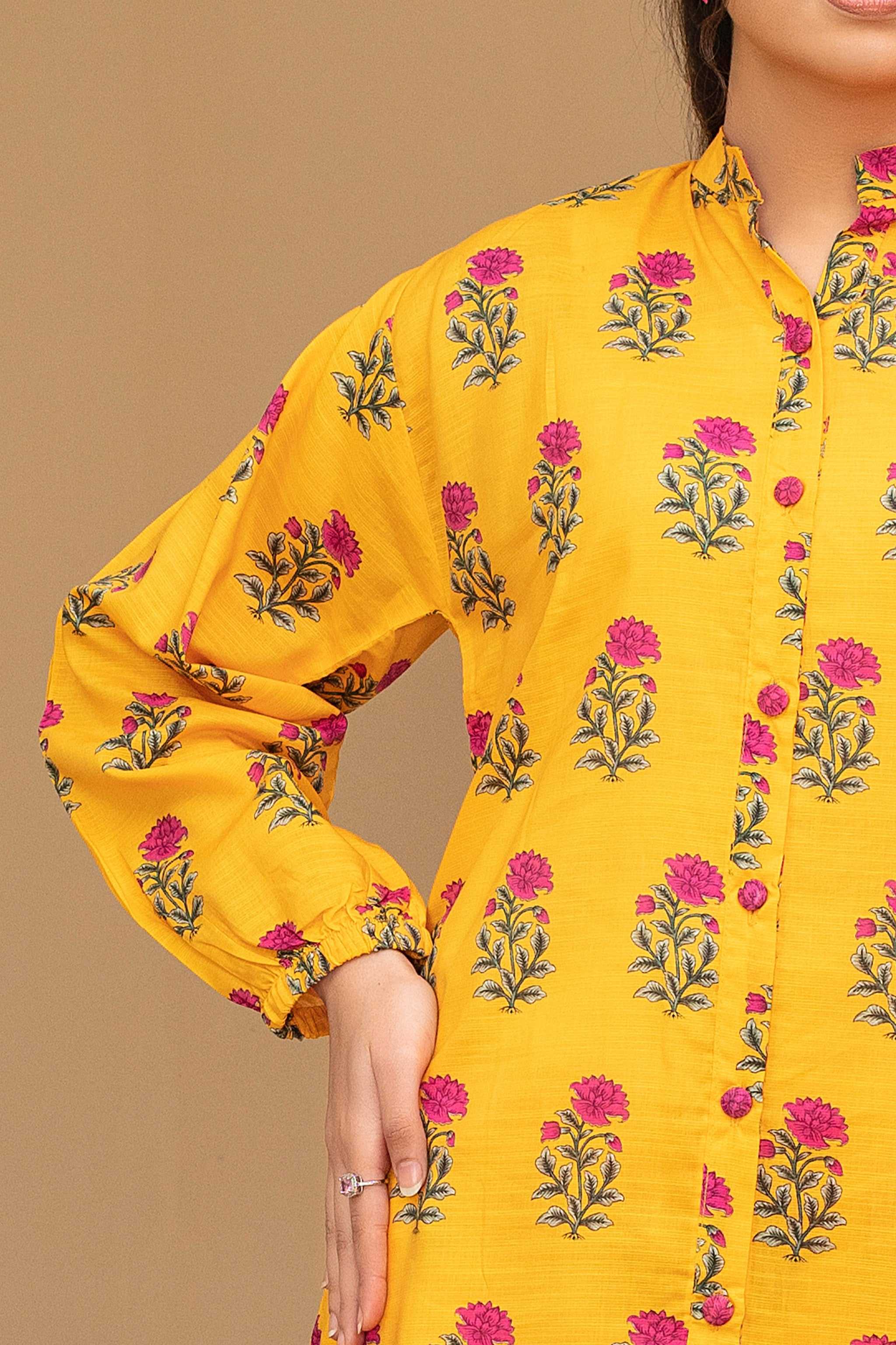 2 Piece Ready To Wear Yellow Viscose Suit - ZN-12 - ZAINOOR