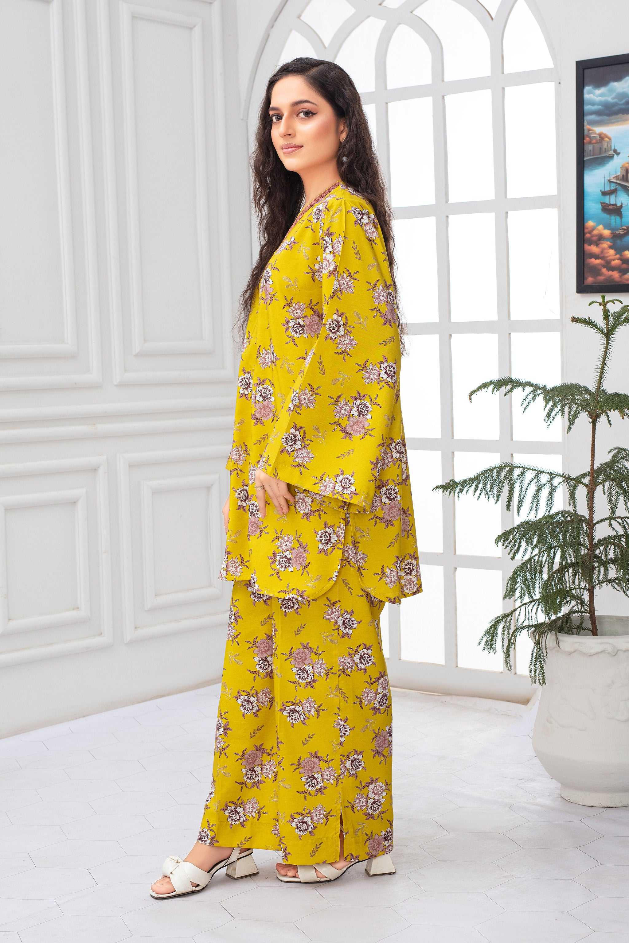 2 Piece Ready To Wear Yellow Viscose Suit - ZN-101 - ZAINOOR