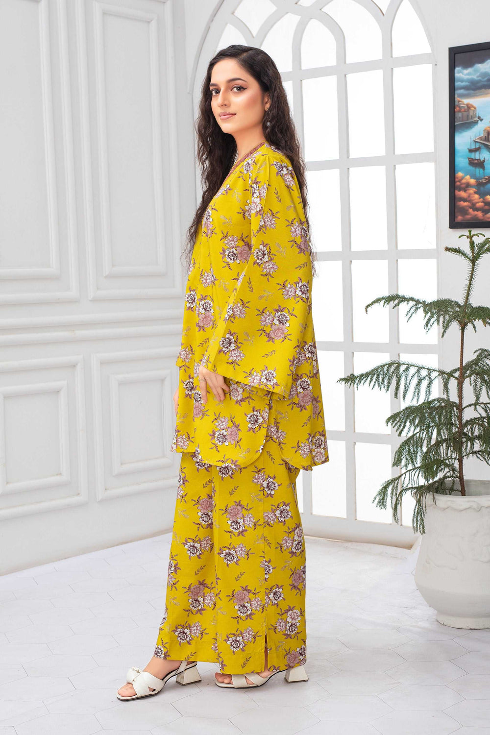 2 Piece Ready To Wear Yellow Viscose Suit - ZN-101 - ZAINOOR