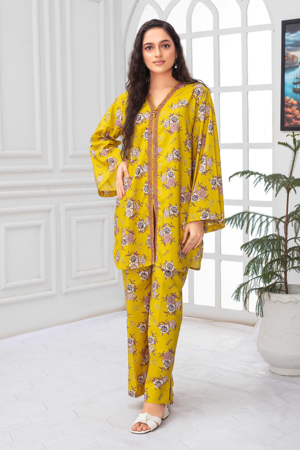 2 Piece Ready To Wear Yellow Viscose Suit - ZN-101 - ZAINOOR