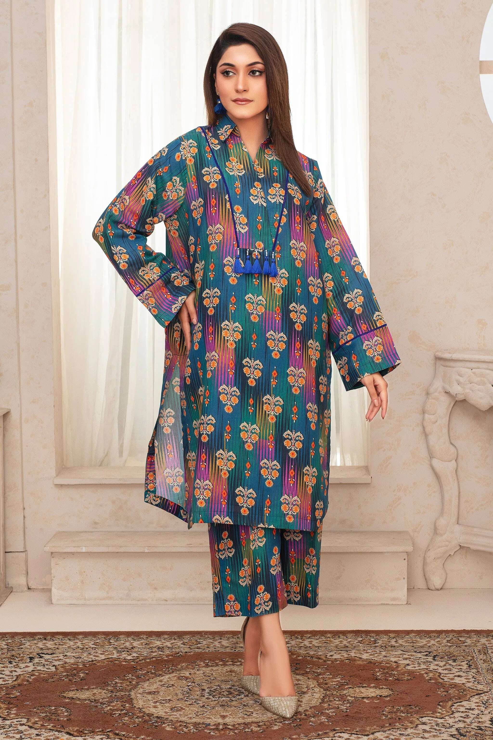 "2 Piece Ready To Wear Multi Cotton Suit - ZN-132 - ZAINOOR"