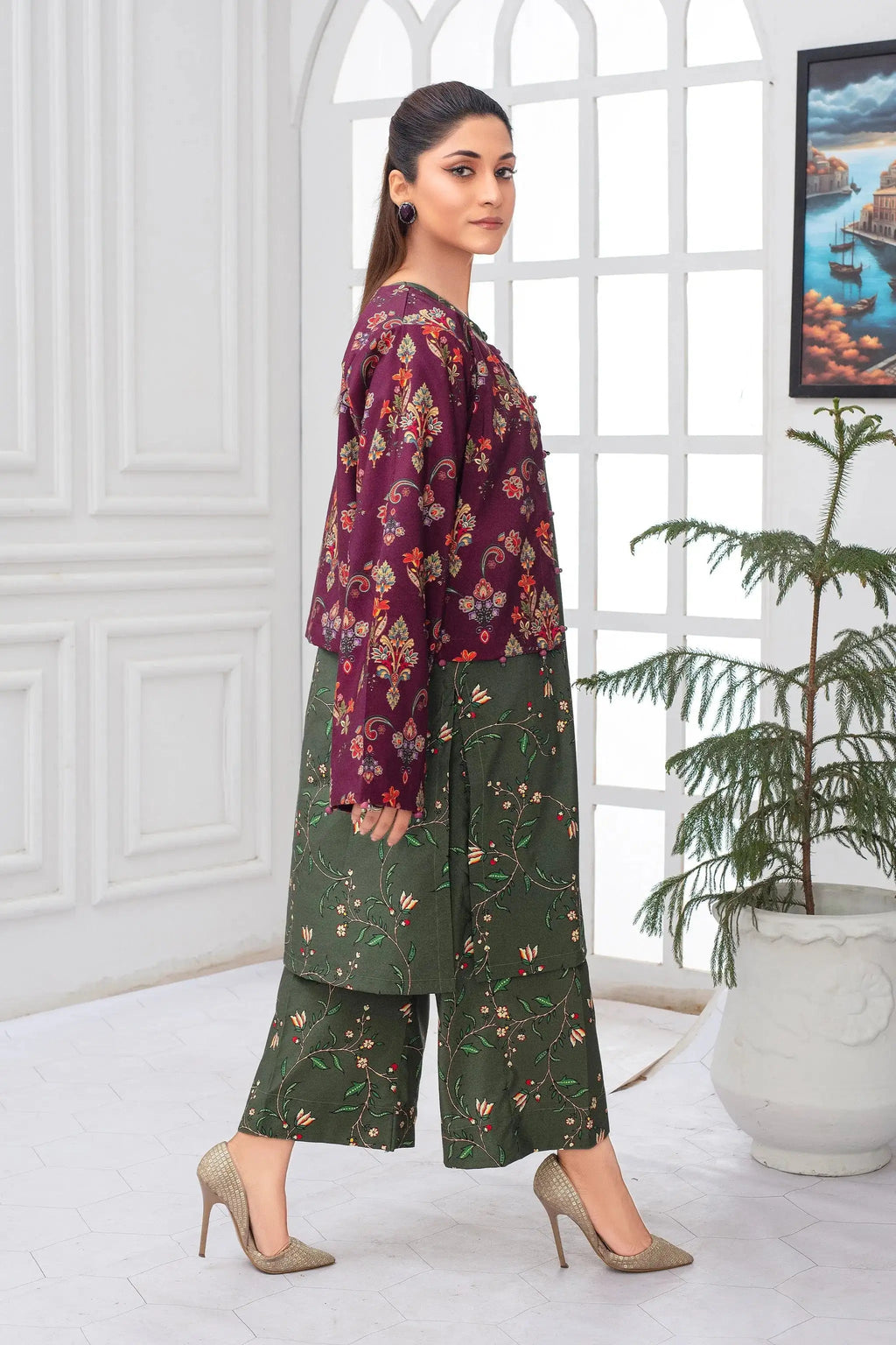 "2 Piece Ready To Wear Green Viscose Suit - ZN-130 - ZAINOOR"