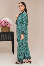 "2 Piece Ready To Wear Teal Cotton Suit - ZN-112 - ZAINOOR"