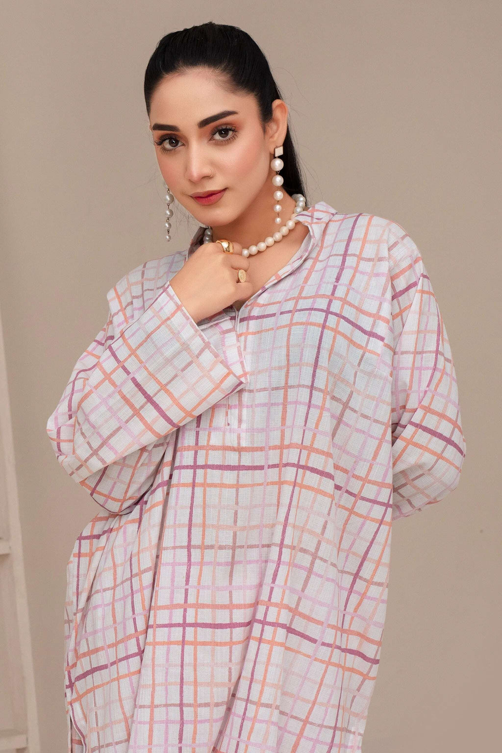 "2 Piece Ready To Wear White Seersucker Suit - ZN-49 - ZAINOOR"