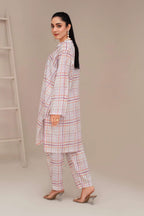 "2 Piece Ready To Wear White Seersucker Suit - ZN-49 - ZAINOOR"