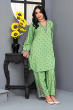"2 Piece Ready To Wear Green Viscose Suit - ZN-97 - ZAINOOR"